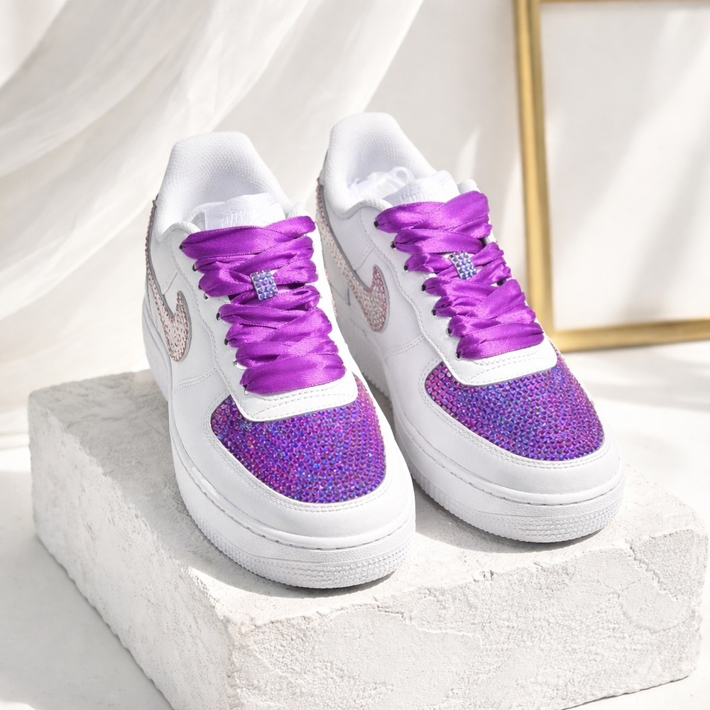 Custom Nike Air AF1 Rhinestone Shoe, Wedding , Prom, Dance, Quincenera - Picture 13 of 13